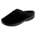 thumbnail image 4 of Isotoner Women's Terry and Satin Slip on Cushioned Slipper with Memory Foam for Indoor/Outdoor Comfort Flat Sandals BLK-8/9, 4 of 13