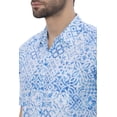 thumbnail image 3 of LA LEELA Men's Hawaiian Shirt Trendy Casual Beach Shirts Short Sleeve Button Down Untuckit Shirts for Men M Floral, Blue, 3 of 6