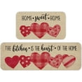 thumbnail image 1 of 2 Pcs Valentine Day Kitchen Mats Love Heart Kitchen Rug Valentine''s Day Doormat Non-Slip Absorbent Floor Mat Seasonal Kitchen Decorative Mat 17x29 and 17x47 Inch(Bright Pattern), 1 of 6