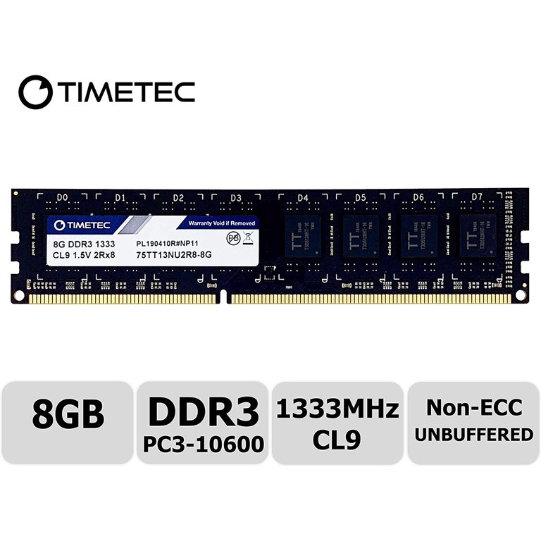 Timetec Hynix IC 8GB DDR3 1333MHz PC3-10600 Unbuffered Non-ECC 1.5