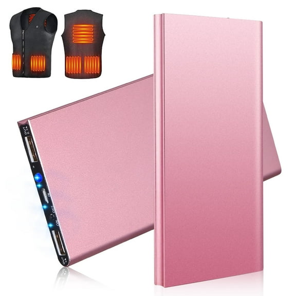 iNova 5V/2.1A Power Bank for Heated Vest Jacket Pants Scarf, 20000mAh Power Bank Portable Charger for Heated Clothing,[2-Pack] Rose Gold