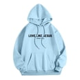 thumbnail image 4 of WEAIXIMIUNG Sweat à Capuche Zippé pour Femmes Sans Capuche Grande Taille 2024 Nouveau Pull à Col Rond Imprimé Lettre pour Femmes Manches Longues de Rue, 4 of 4