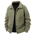 thumbnail image 2 of Corduroy Jacket Men Long Sleeve Loose Casual Button Down Collared Coat with Pockets Fall Winter Outerwear, 2 of 5