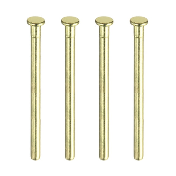 Uxcell 4Pcs 3.5 inch Door Hinge Pins, Removable Brushed Door Hinge for Wood Residential Door Replacement, Gold