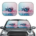 thumbnail image 2 of Windshield Sun Shade, Vintage Camera Splash Art Foldable Car Sun Shade Windshield for Front, 2 Pieces, 2 of 7