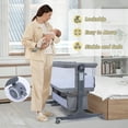 thumbnail image 5 of spanspace 5-in-1 Baby Bassinet Bedside Sleeper with Wheels, Height Adjustable Newborn Baby Crib for 0–5 Months Infants Unisex, Gray, 5 of 9