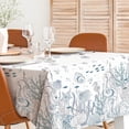 thumbnail image 5 of Under The Sea Tablecloth Summer Beach Seashell Coral Table Cover Coastal Ocean Themed Rectangle Table Cloth for Kitchen Dining Table Picnic Decoration Supplies, 60x102 Inch, 5 of 6