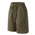 thumbnail image 6 of Tiqkatyck Mens Shorts Clearance, Shorts Men's Solid Color Casual Quarter Pants Men's Beach Lace Up Loose Short Tracksuit Shorts Multi Color Shorts , Gym Shorts Men Army Green, 6 of 8