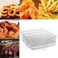 thumbnail image 6 of 3 PCS Air Fryer Rack, 8 Inch Air Fryer Rack Square, Tower Stackable Square Air Fryer Accessories, 304 Stainless Steel Multi-Layer Dehydrator Rack, 6 of 6