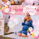 thumbnail image 3 of Fondo decorativo de tela para fiesta familiar con texto "Bienvenido bebé a casa", "Es una niña", "Pájaros", globos de papel de aluminio, 3 of 5