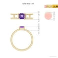 thumbnail image 4 of ANGARA Natural Parallel Split Shank Square Emerald-Cut Amethyst Ring in 14K Yellow Gold for Women (Size-5mm) | February Birthstone, Anniversary, Jewelry Gift for Women | Natural Amethyst Ring, 4 of 8