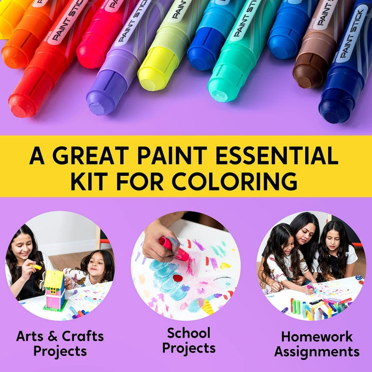 Colorations 24 Tempera Paint Sticks! Fun Paint Sticks That Kids Will Love  Using with Any Art Project! Great for Home or School! Tempera Paint Sticks