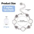 thumbnail image 2 of DIY Link Bracelet Making Kits including Silver Plated Alloy Link Chain Bracelet Making Glass Cabochons Mixed Shapes 5-7/8~6-3/4 inch(15~17.3cm), 2 of 6