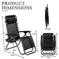 thumbnail image 3 of CL.HPAHKL Zero Gravity Lawn Lounge Chairs Set of 2, Adjustable Patio Reclining Chair with Pillow and Cup Holder, Folding Outdoor Chairs for Deck Beach Yard, Black, 3 of 8