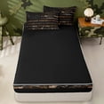 thumbnail image 4 of meiyoeat Black Camo Flag Zipper Full Size Comforter Sets with Fitted Sheet and 2 Pillowcases, Gold Star Hunting Print Zipper Bedding Set For Boys Kids,Black Reversible,4 Pieces, 4 of 7