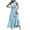 Sky Blue summer dresses for women, variant on Summer Dresses for Women Beach Fashion Chiffon Jacquard Empire Waist Ruffle Swing Long Dresses 2024 Short Sleeve Round Neck Solid Maxi Formal Dress Beige m