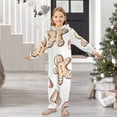 thumbnail image 6 of Gingerbread Man Christmas One Piece Pajamas Soft Jumpsuit Cozy Sleep and Play Romper Zipper and Pockets 13-14Y, 6 of 8