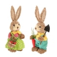 thumbnail image 4 of 2x Figura de conejo de primavera Adornos de conejito de Pascua tejidos Recuerdo Tejido artificial estilo A, 4 of 9