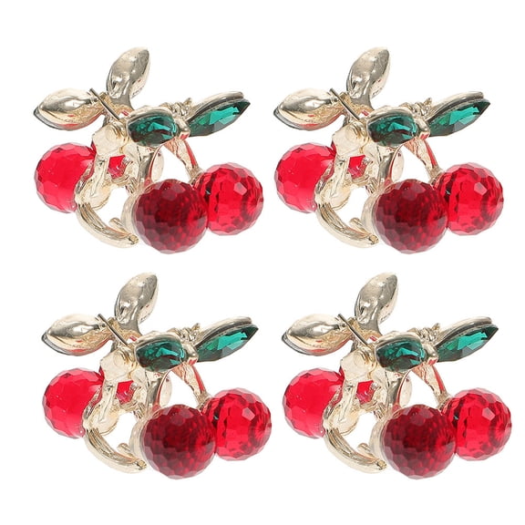 CIMAXIC Cute Cherry Hair Clips, Assorted Color Alloy Rhinestone, Stylish and Versatile