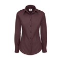 thumbnail image 1 of B&C- Camisa de manga larga Black tie para mujer (Rojo oscuro), 1 of 1