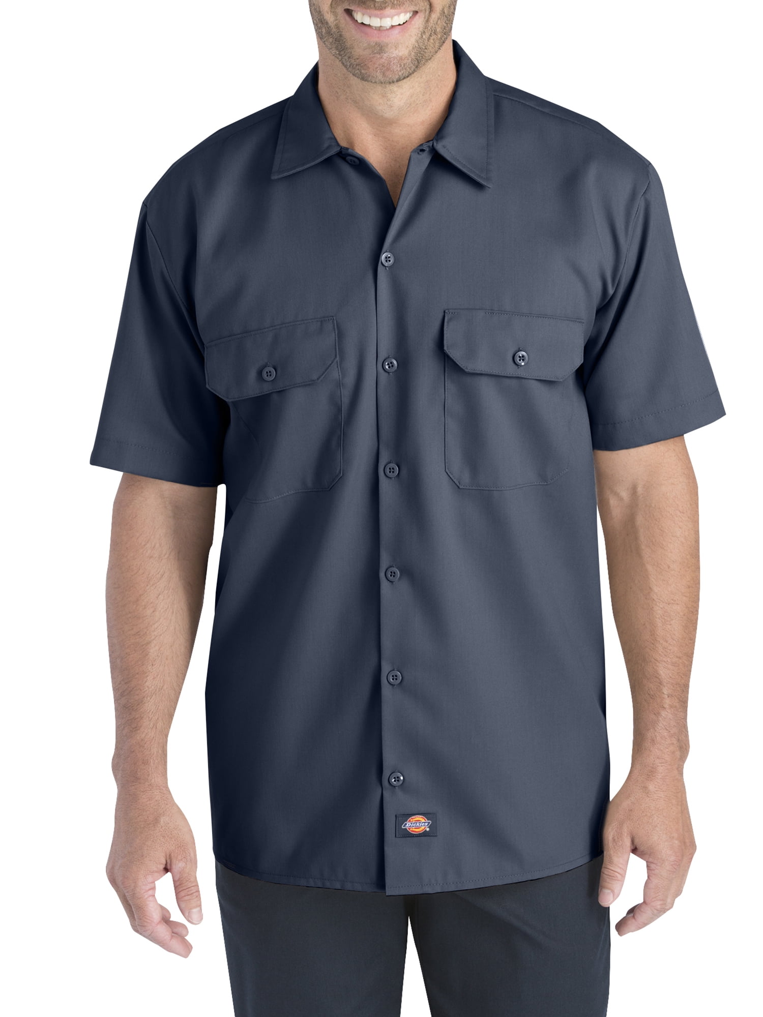 Dickies Mens and Big Mens Short Sleeve Flex Twill Shirt - Walmart.com