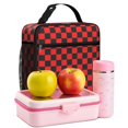 thumbnail image 6 of Red and Black Checkered Pattern Insulated Lunch Bag Teens,Lunch Box for Men Women for Work,Picnic or Travel,10.2x9.5x4.3 Inches,8 Can Capacity, 6 of 6