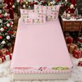 thumbnail image 4 of Erosebridal Whimsical Nutcracker Figure Zipper Full Size Comforter Sets with Fitted Sheet and 2 Pillowcases for Girls, Gingham Check Print Zipper Bedding Set, Pink Reversible, 4-Piece, 4 of 7