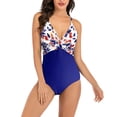 thumbnail image 1 of Gibobby Traje de Baño Sexy Bikini Traje de baño corto para mujer con espalda recortada y diseño de encaje para un ajuste favorecedor y moderno(Azul,M), 1 of 3
