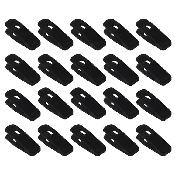 NUAHRHY Clothes Pegs Small 20 Pieces Velvet Clips Set Flocking Clothes Hanger Clips Trousers Hanger Clips Strong Finger Clips-Black