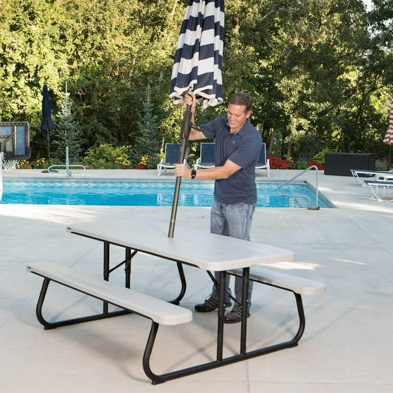 Lifetime 6 ft. Classic Folding Polyethylene Picnic Table Gray 260265