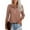 Pink, variant on Womens Tops, Women's Zip Front V-Neck 3/4 Sleeve Tunic Casual Top Solid Color Ladies Work Tops and Pullover Blouses