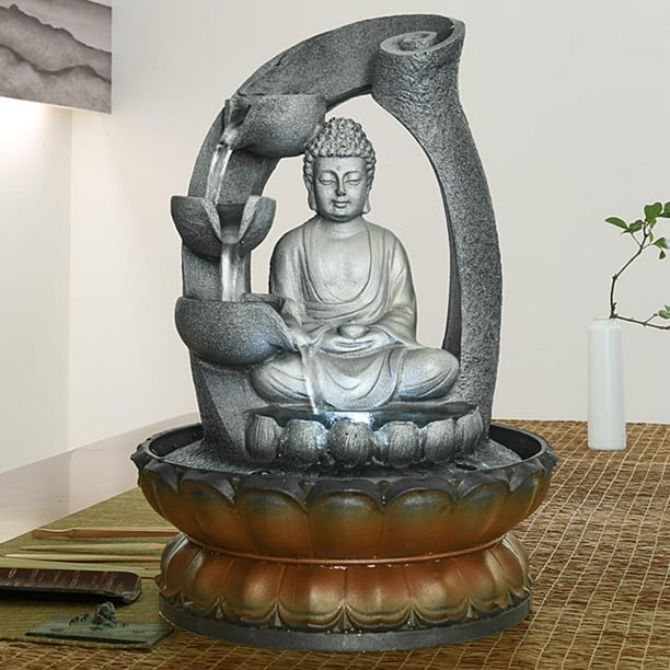 4-Tier Buddha Tabletop Water Fountain for Home&Office Decor, Indoor