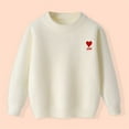 thumbnail image 4 of Children Knitted Top Long Sleeve Kids Boys Girls Knit Soft Sweater Crewneck Jumper Solid Sweater for Teen Girls Sweaters Pullover Knitwear Clothes White 3-4 Years, 4 of 7