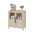 thumbnail image 1 of Kojooin Sideboard With 2 Glass Doors, 29" Large Buffet Cabinet With Solid Wood Countertop, Coffee Bar Cabinet With 2 Drawers, Modern Farmhouse Storage Table for Kitchen Dining Room, Living Room, 1 of 7