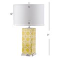 thumbnail image 3 of Safavieh Quatrefoil 15" Contemporary Ceramic Table Lamp, Yellow/White, Set of 2, 3 of 5