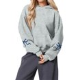 thumbnail image 2 of Women's Fashion Lightweight Long Sleeve Pullover with Pockets Preppy Graphic Hoodie with Bow Print for Casual Style,Dark Gray,S, 2 of 8