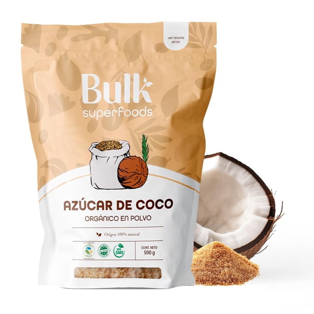 BULK SUPERFOODS - Azúcar de Coco 100% Orgánica 500g - Endulzante Natural - Organic Coconut Sugar - Sin Aditivos y Dieta Keto