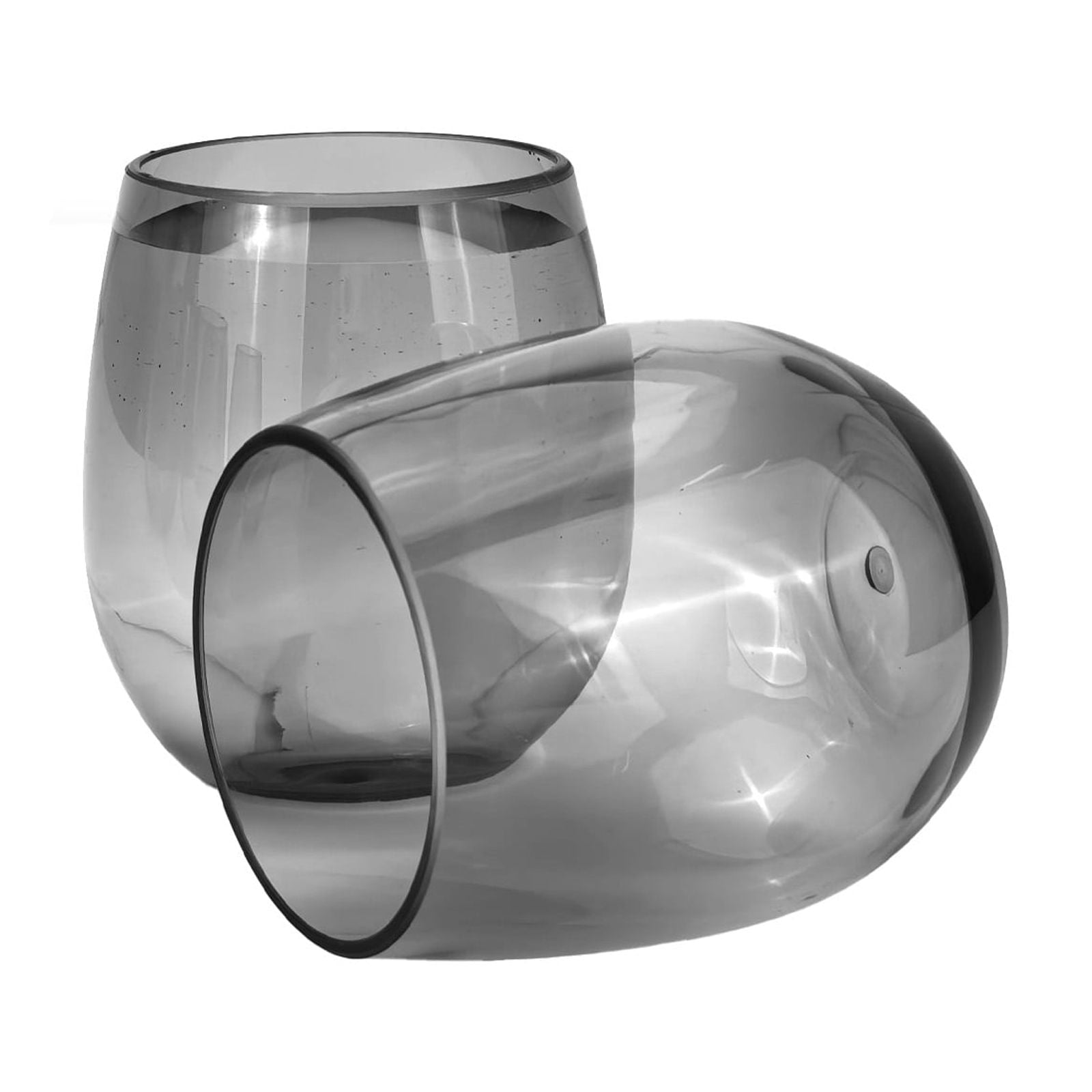 yongzhenlite Set of 6 Acrylic Wine Glasses, 20-ounce Plastic Tumbler for Home Party Use,BPA Free,Dishwasher Safe (Grey)