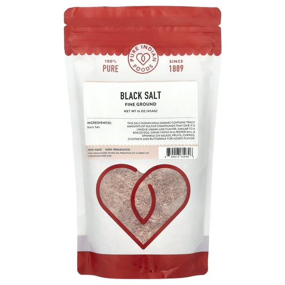 Pure Indian Foods Black Salt, Fine Ground, 16 oz (454 g)