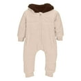 thumbnail image 3 of ATOGUTA Boys Girls Fleece Jumpsuit Winter Clothes Suit Hooded Jumpsuit Romper Bear Outfit Infant Warm Coat Outwear Overcoat Size 6M-3T, Beige, 3 of 5