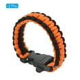 thumbnail image 3 of Uxcell Survival Paracord Bracelets, 2 Pack Braided Paracord Bracelet, Black, Orange, 3 of 5