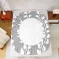 thumbnail image 5 of jejeloiu Vintage Leaves Pattern Twin Sheet Sets,White Gray Bedding For Kids 3pcs, 5 of 7