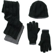 Men's Reversible Knit and Fleece Winter Accessory Set