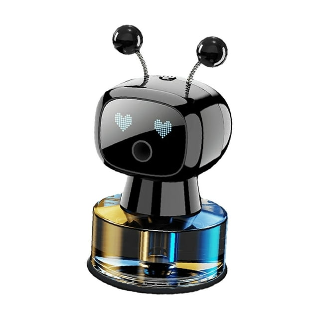 Difusor de aceite esencial para coche, ambientadores para coche, difusor de aroma de aceite esencial de robot lindo inteligente Fagrance para oficina Negro