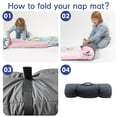 thumbnail image 5 of KAINSY Custom Name Toddler Nap Mat with Pillow & Blanket, Easy to Carry Rolled Napping Mats, Personalized Rabbit Elephant Slumber Bags, Kids Sleeping Bag for Daycare, Preschool Travel Camping, 5 of 8
