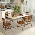 thumbnail image 2 of Demi Bonn 34" Dining Chairs Set of 4, Farmhouse Wood Kitchen Chairs with Rubber Wood Frame, Spindle Back for Dining Room, Brown, 2 of 7