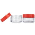 thumbnail image 2 of Beauticom 240 Pieces High Quality 20G/20ML Clear Round Acrylic Cosmetic Product Sample Travel Jars with Flat Top Lids (Red), 2 of 5
