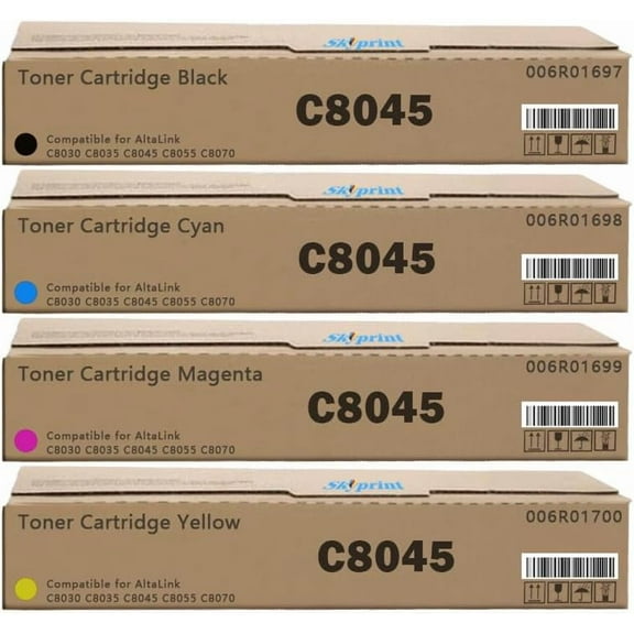 AltaLink C8030 C8035 C8045 Toner Cartridge Replacement for Xerox 006R01697 006R01698 006R01699 006R01700 Toner Use for Xerox AltaLink C8030 C8035 C8045 C8055 C8070.Black Cyan Magenta Yellow