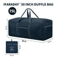 thumbnail image 2 of Foldable Duffel Bag 30" / 75L Lightweight with Water Rresistant for Travel-Navy Blue, 2 of 7