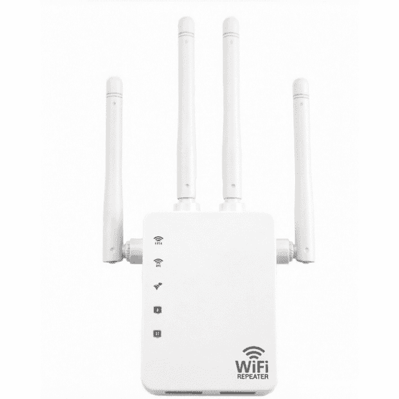 WiFi Range Extender Signal Booster, 5G 1200Mbps Dual-Band Extender for Home & Office, Up to 12880 sq.ft Coverage, Supports 105 Devices, 4 External Antennas,Wireless Repeater with Ethernet,White